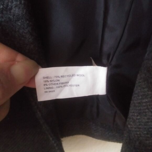 Gap Wool Blend Short Pea Coat, Grey Stripe, Med - Picture 9 of 9